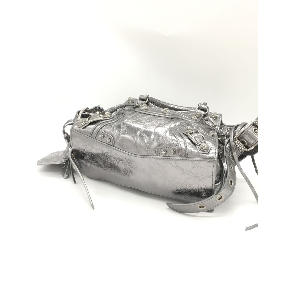 Balenciaga Lamb Leather Silver Shoulder Bag View 3